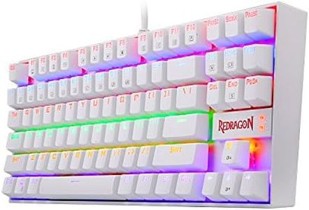 Redragon K552 Mechanical Gaming Keyboard Rainbow LED Backlit Wired with Anti-Dust Proof Switches for Windows PC (White, 87 Key Red Switch)