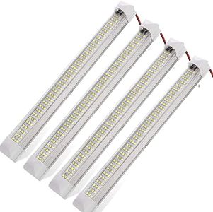 12 Volt LED Lights Bar, Daylight 6000K 13.4 Inch 99 LED 5W 500 Lumens, LED Car Interior Light Strip with Switch for RV Boat Trailer Van Camper, Pack of 4