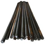 Reinforcing Steel Bar for Concrete Rebar Reinforcement - 8mm 10mm 12mm or 16mm ø - High Tensile Ribbed Metal Rod, 2 Lengths Available (15, 10mm x 450mm)