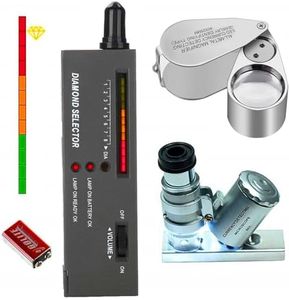 High Accuracy Professional Diamond Tester Pen, Jewelry Diamond Tester with 60X Mini LED Magnifying&40X Full Metal Illuminated Jewelry Loop Magnifier,Diamond Selector for Novice and Expert