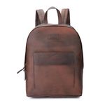 CestAntiQ, Elegant Leather Laptop Backpack for Men and Women - Secure 15.6" Device Compartment, Stylish Leather Travel Bag with Tech Carrier, Durable Professional Backpack for Work and Travel (Brown)