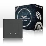 MOES STAR RING ZigBee Smart Switch, 10A, No Neutral Line No Capacitor, Compatible with MOES/Smart Life App Remote Control, Timer, Alexa Google Home Voice Control, Requires ZigBee Hub, 2 Gang-Grey