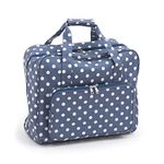 Hobby Gift Exclusive Sewing Machine Bag PVC Padded Carrying Bag Extra Accessories Storage 20 x 44 x 38cm, Polka Dot Denim