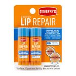 O'Keeffe's Cooling Relief Lip Repair Lip Balm for Dry Cracked Lips, Instant Cooling Relief, Seven Moisturizing Ingredients, Sticks, (Pack of 2), K1710402