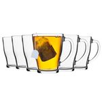 Duralex Cosy Glass Latte Coffee Tea Mugs, 350ml Cups - Clear - Pack of 12
