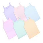 REVOLTEK Printed Vest baniyan Cotton Inner wear for Baby Summer wear Sleeveless Undershirts for Kids Spaghetti, Slips Camisole Tank-Tops Toddler Girls Pack of 6 (2-3 Years, Light Color)