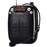 SHIDU Mini Voice Amplifier Portable Rechargeable Loudspeaker with LED Display, Wired Microphone Headset and Waistband, Multi-functional for teachers, instructors, tour guides