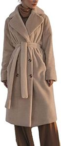 Aisongyuan Womens Faux Fur Coat with Belt Winter Fuzzy Fleece Open Front Long Cardigan Jacket Teddy Coats