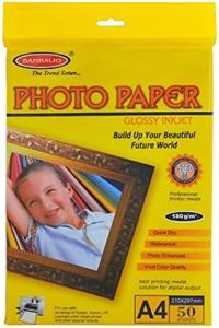 Bambalio BPG 180-50 (Classic) Glossy Photo Paper, 180 gsm, 50 Sheets A4 Size