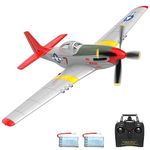 VOLANTEXRC RC Airplane 2.4Ghz 4CH Mustang P51D 400mm Remote Control Aircraft with Xpilot Stabilization System One Key Aerobatic for Beginners (761-5 RTF)