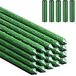 Garden Plant Stakes Green Plant Support Sticks 20PCS Plants Growing Sticks with Connector Garden Canes Vine Support Stakes for Flowers Vegetable and Pea