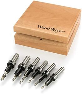 Woodriver 6-Piece Carbide-Tipped Countersink Set with Brad Point Pilots