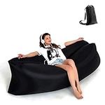 LIANG Inflatable Lounger Portable Hammock Air Sofa and Camping Chair with Water Proof& Anti-Air Leaking Design, Ideal Inflatable Couch and Beach Chair Camping Accessories,Send Storage Bag (Black)