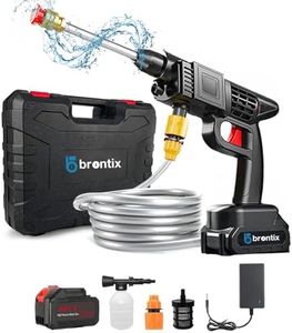 BRONTIX - Cordless Battery Powered Car Washer high Pressure Pump | car Washing Machine | Pressure Washer for car Washing | car Foam Sprayer | Bike Washing Machine | Portable car Washer