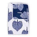 Divine Casa 120 GSM Floral Microfibre Reversible Lightweight Printed Double Bed AC Dohar Blanket for Mild Winter (Size 205 x 220 cm or 81 x 87 inch, Sapphire and White)