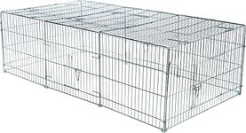 TRIXIE Enclosed Outdoor Run- 34 cu. ft., Galvanized Metal Cage, Portable Pen for Rabbits or Guinea Pigs