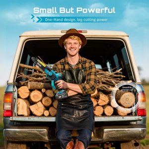 SEESII Cordless Mini Chainsaw Set – 8" & 6" Brushless, 2x 3000mAh, Tool-Free, Oiler
