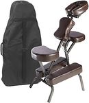 Master Massage Bedford Massage Chair Full Body Portable- Lightweight Massage Chair with Carrying Case-Tattoo Chair Height Adjustable Folding Massage Chair Face Cradle Salon Massage Chair SPA (Coffee)