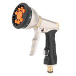 Topways® Expandable Garden Hose Spray Nozzle, 9-Way Multi Functional Heavy Duty Metal Spray Gun, Perfect for Garden, Watering Lawn, Car Washing, Cleaning, Pets Wash