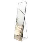 MIREL - GAON Floor Mirror Full Body with Bracket and Metal Frame for Wall, Ideal for Bedroom, Bedroom, Changing Table, 14003000634301010502