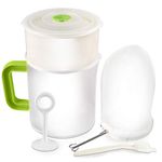 Multiple Usage Food Strainer Greek Yogurt Strainer Maker with 200 Micron Nylon Cheesecloth Bag Food Grade Polycarbonate and Stainless Steel Mesh BPA-Free, Soy Milk Juice Tea Filter 1.5-Quart