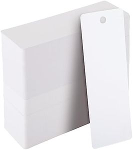 Juvale 300-Pack Bulk Blank Bookmarks to Decorate, White Plain Cardstock Page Markers with Hole for Gift Tags, Price Hanging Labels, DIY Art and Craft Projects (6 x 2 Inch)