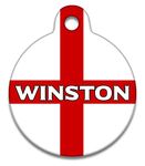 Spoilt Rotten Pets 25mm Diameter England St George Cross Flag English Flag Dog Tag Cat Identity Disc, Cat, Kitten, Dog, Puppy, ID Tag, Pet Tag Custom Printed with Your Contact Details