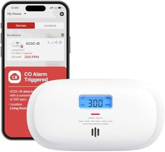 X-Sense Smart XC0C-iR rilevatore di monossido di carbonio, silenziamento tramite app, allarme CO con display digitale LCD, allarme monossido di carbonio con batteria sostituibile, confezione da 1