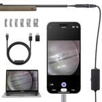 Teslong Rifle Borescope for Phone & PC, USB C Bore Scope Camera with Lights & Mirror Set, Fits .20 Caliber & Larger, Flexible Gun Cleaning Camera, Compatible with iPhone 15/16 & USB-C Android Devices