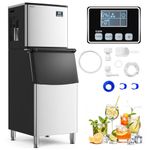 COSTWAY Commercial Split Ice Maker Machine with SECOP Compressor, Auto Self-Cleaning, 418LBS/24H Industrial Ice Maker with 200LBS Storage Bin, 192 Ice Cubes Ready in 11 Mins, ETL Approved