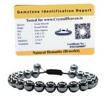 Crystal Heaven Certified Hematite Bracelet for Women Men with Healing Crystal and Reiki Stone - Beautiful Gemstone Adjustable Beaded Bracelet for Balance, Harmony & Positive Energy