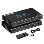 4K 120Hz HDMI 2.1 Switch 4x1 Audio Extractor VRR ALLM HDCP2.3 ARC HDR10+ CEC Optical SPDIF and 3.5mm AUX Audio Out,HDMI Auto Switch 4 IN 1OUT IR Remote D-olby Digital EDID for PS5 XBOX NVIDIA