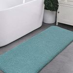 VANZAVANZU Non Slip Bath Mat Extra Large Bathroom Runner Rug Thickened Bath Rug for Bathroom Absorbent Ultra Soft Bedside Rug Fluffy Microfiber Carpet Runner Floor Mat - 50 x 152cm (Turquoise)