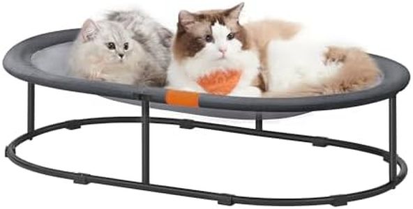 Feandrea Pet Bed, Cat Hammock, Elevated Cat Bed for Multiple Cats, with Removable Washable Mesh, for Pets up to 70 lb, Oval, Gray UPCB004G01