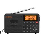 XHDATA D109 Portable Shortwave Radio AM FM SW LW World Band Radio DSP Good Recepton Radio with Great Sound Mp3 Speaker, ATS, Wireless BT, Alarm Clock Sleep Function, TF Card Support, Battery Operated