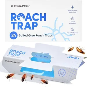 Roach Traps Indoor (24 Pack) - Cockroach Killer Indoor Home, Sticky Glue Cockroach Trap for Roaches, Spider, Cricket, Roach Bait Traps for Car, Inside House, Apartment & Motels, Glue Traps for Roaches