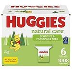 Baby Wipes, Huggies Natural Care Sensitive, UNSCENTED, Hypoallergenic, 6 Refill Packs, 1008 Count (Pack of 1)