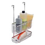 InterDesign Axis Over the Cabinet Kitchen Storage Organizer Basket for Aluminum Foil, Sandwich Bags, Cleaning Supplies - 2-Tier, Chrome