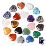 MAIBAOTA 20PCS Heart Healing Crystals Gemstones Set Bulk Natural Quartz Love Gem Stones Polished Pocket Protection Chakra Energy Balance Reiki Spiritual Meditation Gifts for Women Beginners