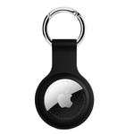 SQUIF Airtag Silicone Case Protective Cover for Airtag Case Locator Tracker Anti-Lost Device Keychain Protection (Black)