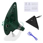 ZETONG Legend of Zelda Ocarina 12 Hole Alto C with Textbook and Protective Bag, Perfect for Beginners and Professional Performance (Dark Green)