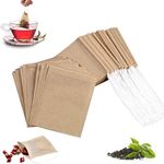 300 Pcs Biodegradable Tea Filter Bags,Disposable Tea Filter Bags,Empty Cotton Drawstring Seal Filter Tea Bags for Loose Leaf Teal（3.54 x 2.75 inch） (300pcs)