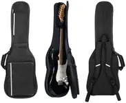 VEKTO Electric Guitar Gig Bag Padded Soft Guitar Case with 900D Waterproof Fabric, 2 Storage Pockets, Adjustable Backpack Straps, Portable Lightweight Guitar Bag, Black