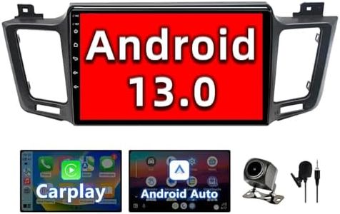 Binize Android 13 Car Stereo Radio Compatible with Toyota RAV4 2013 2014 2015 2016 2017 2018, 10 Touch Screen Car Stereo Head Unit Wireless Carplay/Android Auto Mirror Link Backup Camera