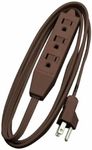 Woods Light Duty Extension Cord, 8Ft, 16 Gauge, SPT-2, 3 Outlet Cube Tap, Indoor Cord, Brown, 0608