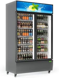GarveeTech Commercial Display Refrigerator, 24.7 Cu. Ft. Upright Beverage Merchandiser with LED Light & Customizable Shelves,Perfect for Shops, Pubs, and Home Use