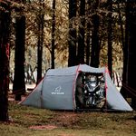 Motorcycle Tent for Camping 2-3 Person Waterproof Instant Tents with Integrated Motorcycle Port Compartments and Vestibule for Outdoor Hiking, Backpacking, Picnic Fast Pitch