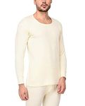 Men's Pure Wool Thermal Top Full Sleeve, Antibacterial, Skin Friendly with Superior Heat Retention (38_Off White)