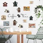 Runtoo Coffee Bar Wall Art Decals Coffee Cup Quotes Kitchen Wall Sign Stickers Cafe Shop Office Dining Room Wall Decor