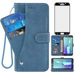 Asuwish Samsung Galaxy S6 Edge Wallet Case,Leather Phone Cases with Credit Card Holder Slim Kickstand Stand Shockproof Rugged Flip Folio Protective for Samsung S6 Edge S 6edge Women Girls Men Blue